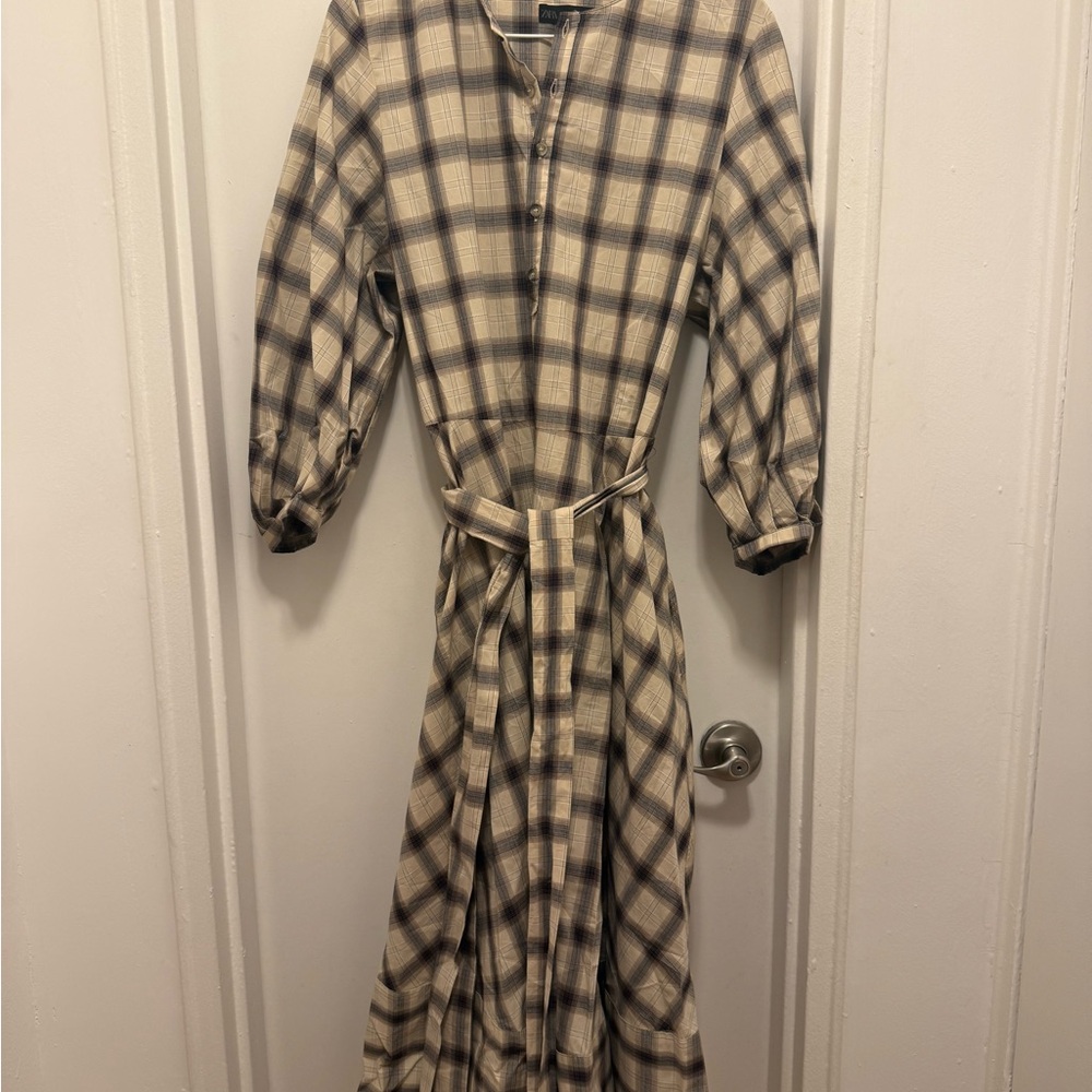 Zara Plaid Long Sleeve Dress